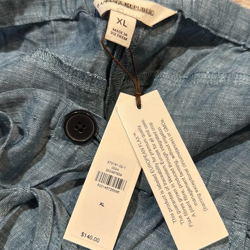 NWT! Banana Republic Studio Wide-Leg Drawstring Pant in Linen​​​​​​​​​​​​​​​​ 🩷